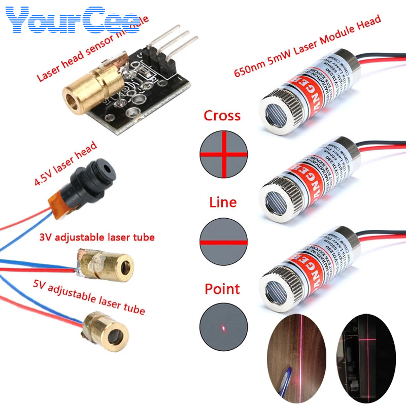 Industrial Laser Module - 2 pz 650nm 5 mW Punto