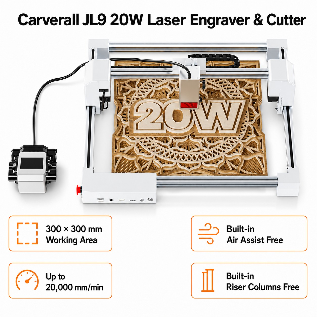Industrial Laser Equipment - Carverall JL9 20W Incisore e Tagliatrice
