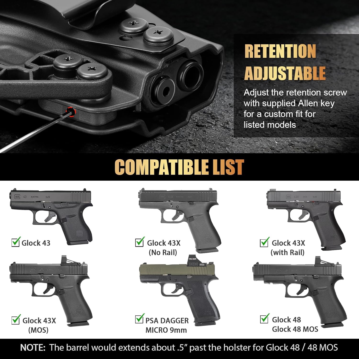 Fondina IWB/OWB per G43x, per  - Industrial Laser Gun recensione e prezzo